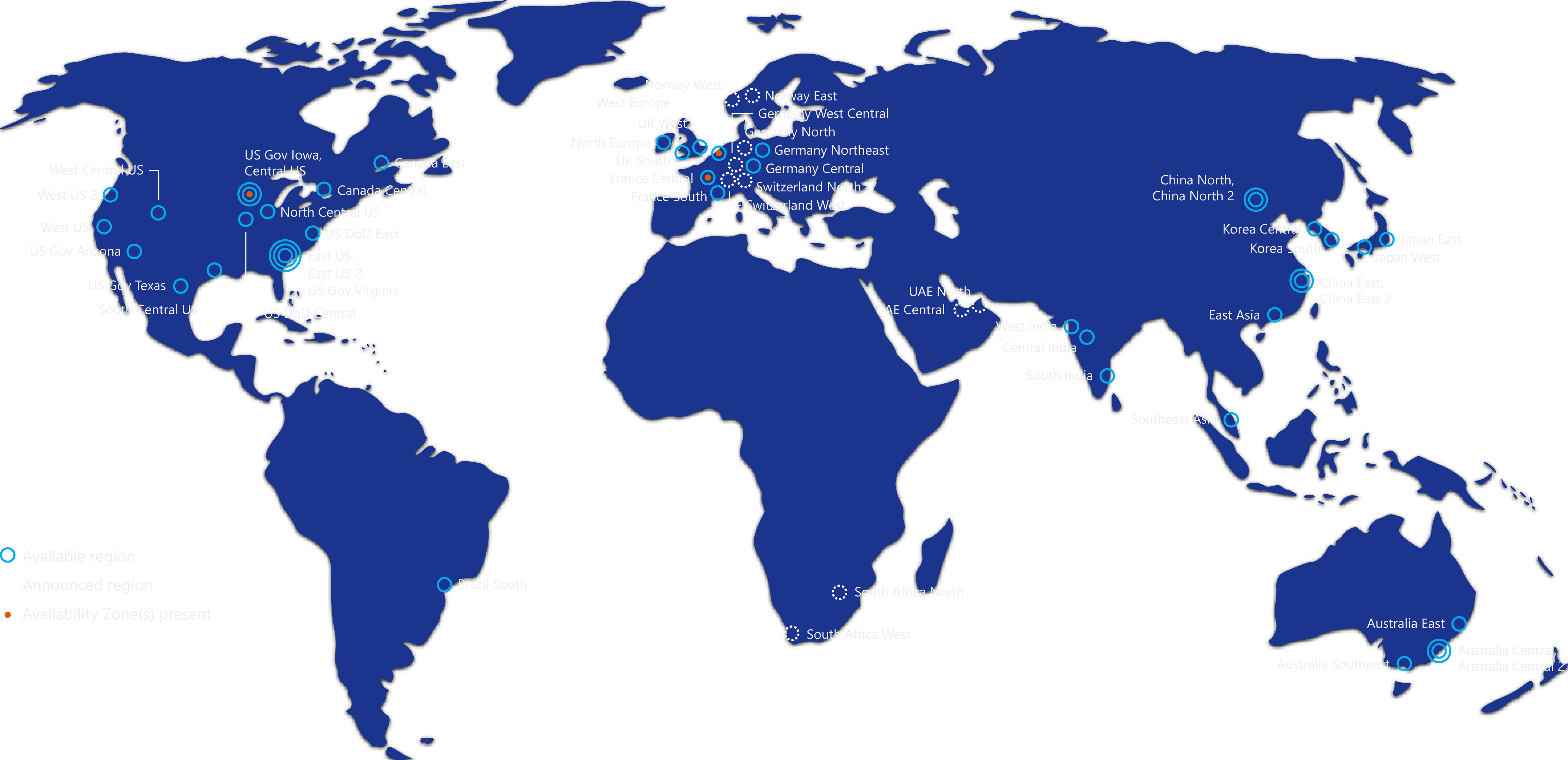 覆蓋 54 個 Azure 區域，領先于其他云提供商
